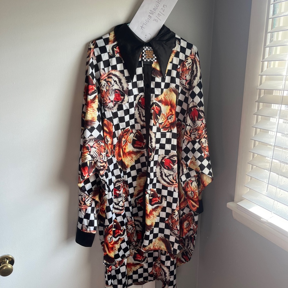 NWT Dressed in Lala - Bold Tiger Print Checkered Set